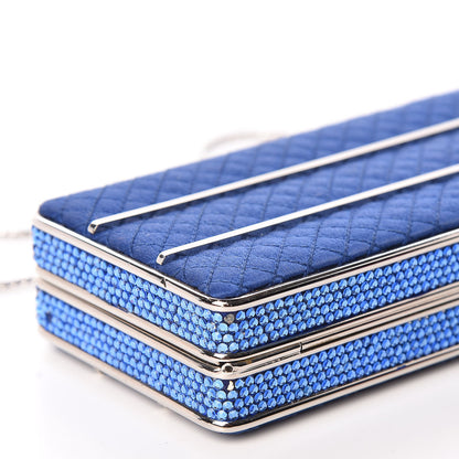 Judith Leiber Satin Swarovski Crystal Clutch Blue 8 of 9