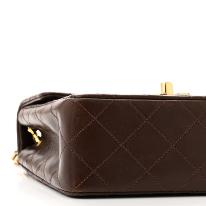 Chanel Lambskin Quilted Mini Square Flap Bag Dark Brown 10 of 11