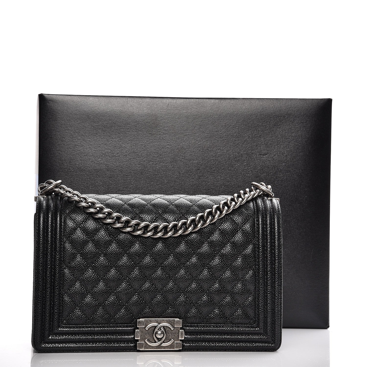Chanel Caviar Quilted New Medium Boy Flap Black 12 of 12
