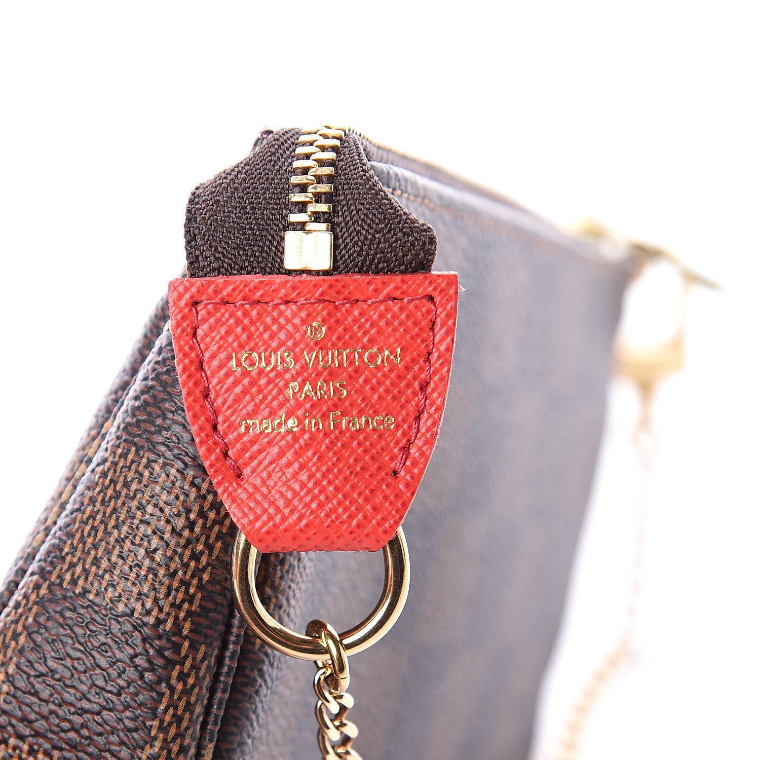 Louis Vuitton Damier Ebene 2019 Christmas Animation Mini Pochette Accessories Red 5 of 5