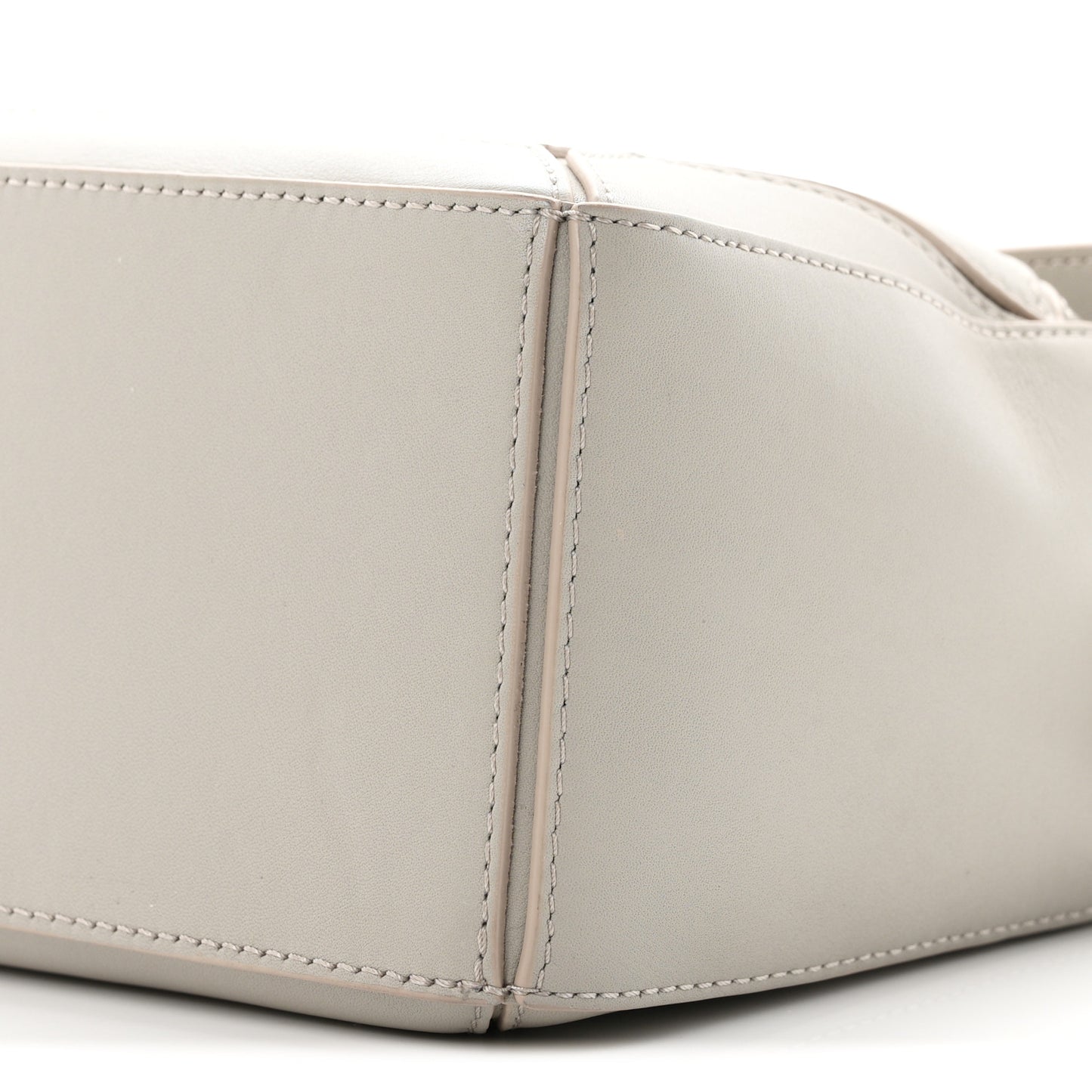 Calfskin Small Woven Puzzle Bag  Shell Grey
