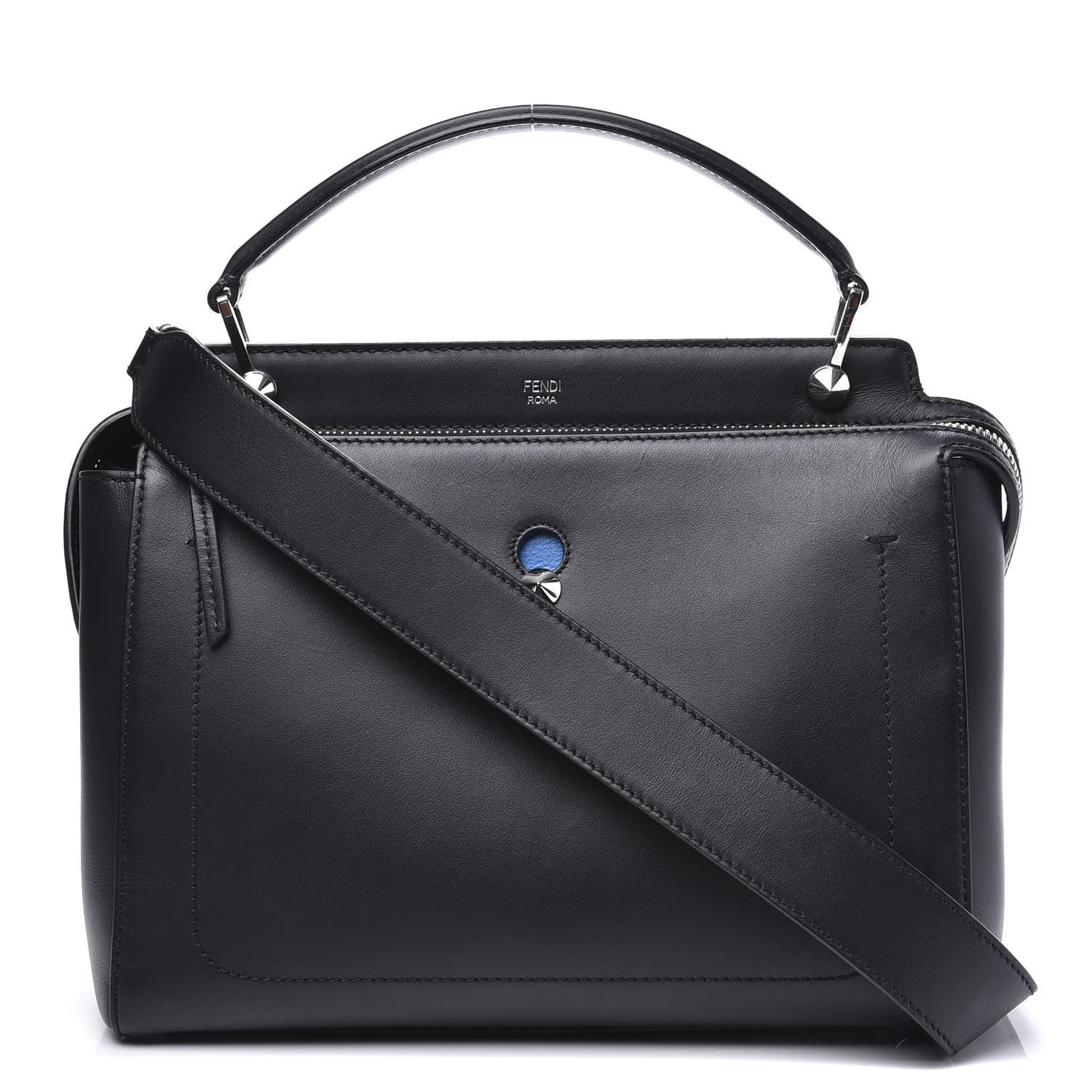 Vitello Baltico Dolce DotCom Satchel Black Blue Royal