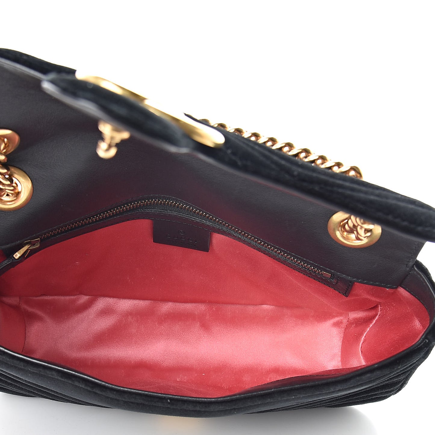 Velvet Matelasse Small GG Marmont Shoulder Bag Black