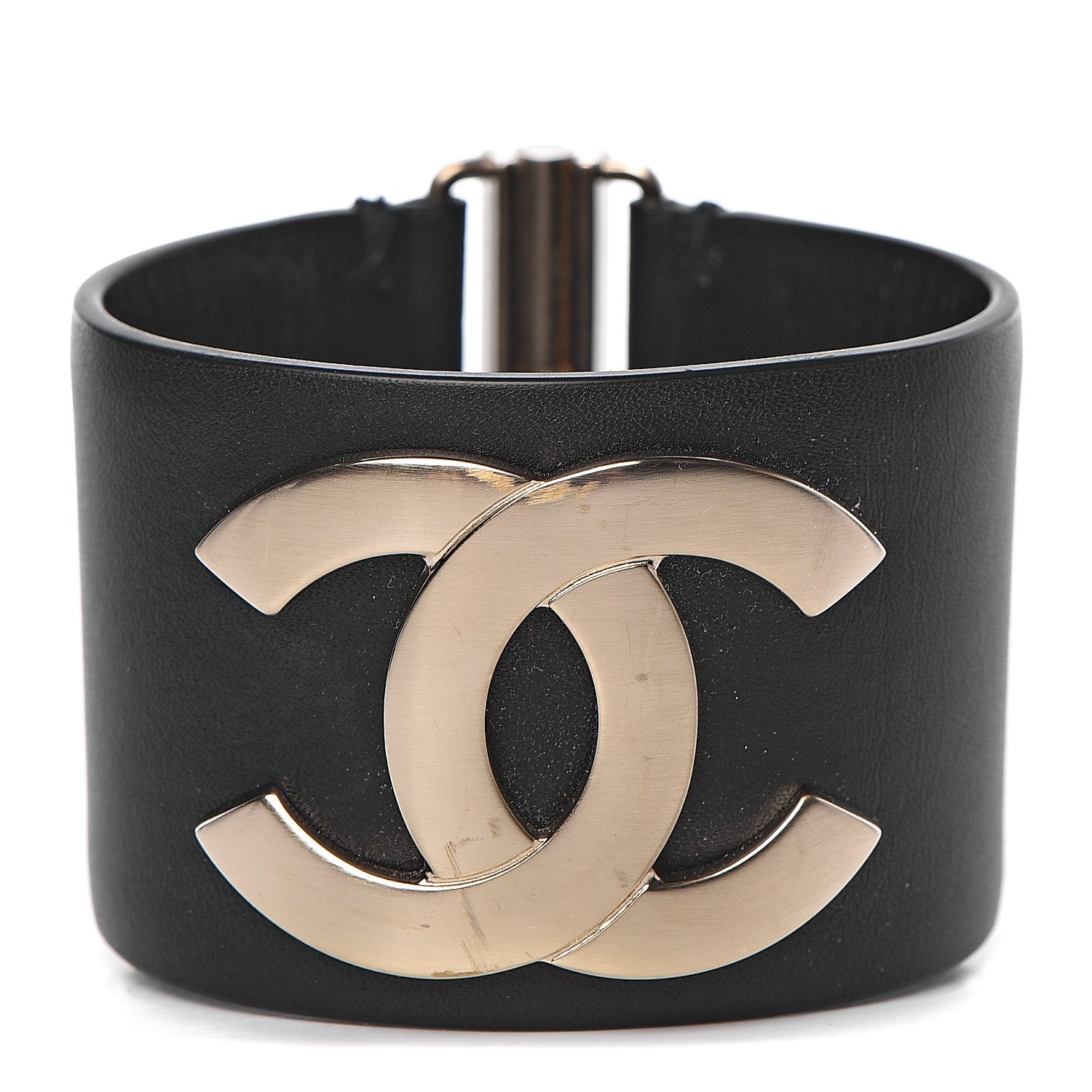 Chanel Calfskin CC Wide Cuff M Black 1 of 9