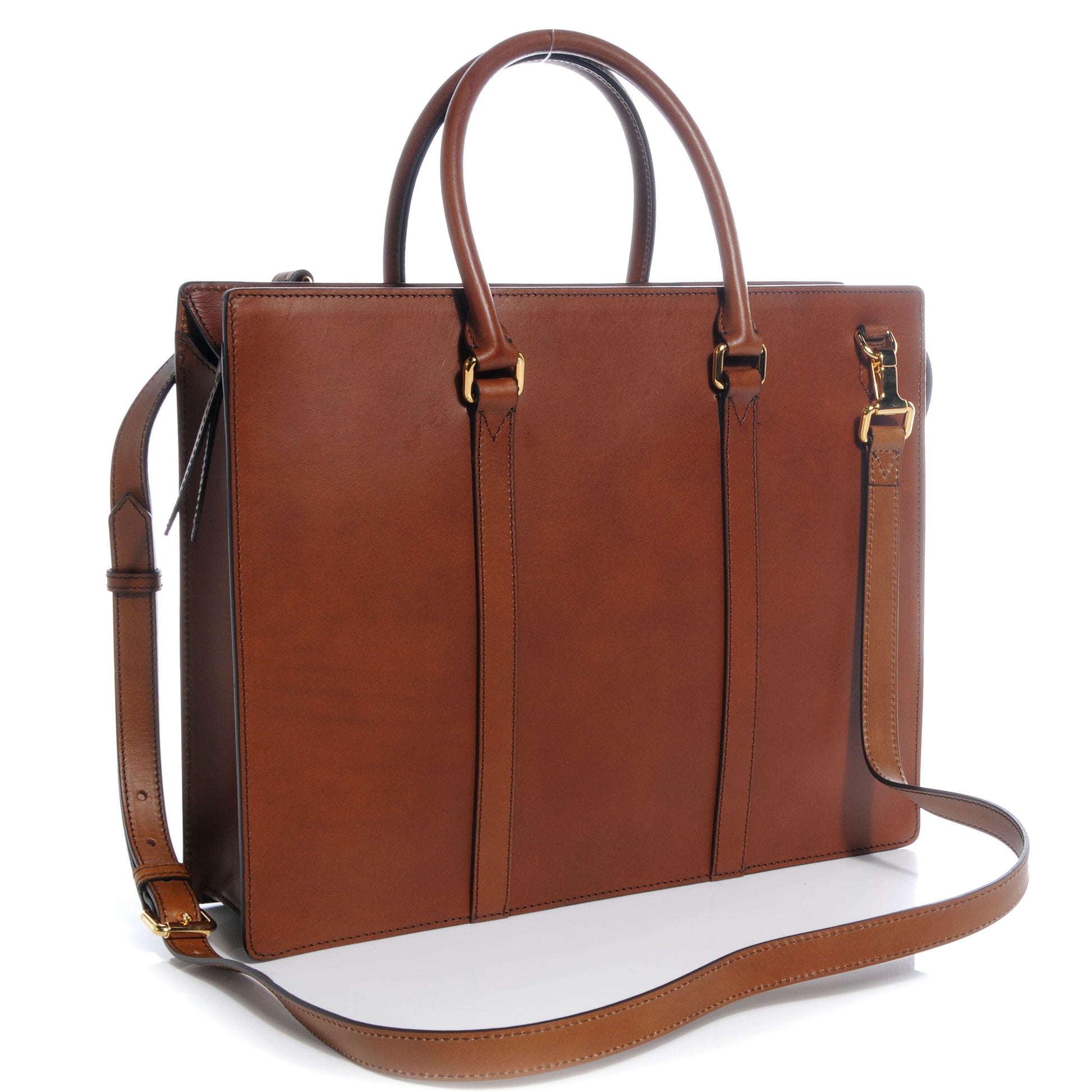 Burberry Sartorial Leather Briefcase Brown Ochre 3 of 8