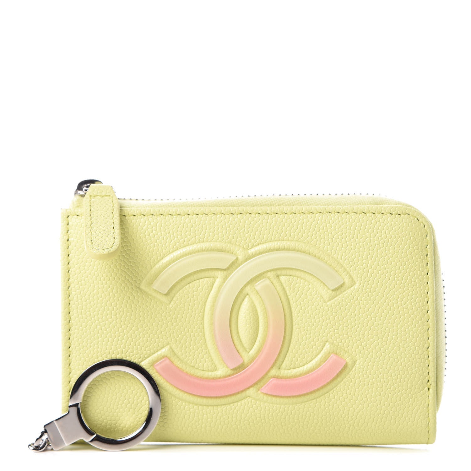 Chanel Caviar Key Holder Case Light Pink Light Green 1 of 12