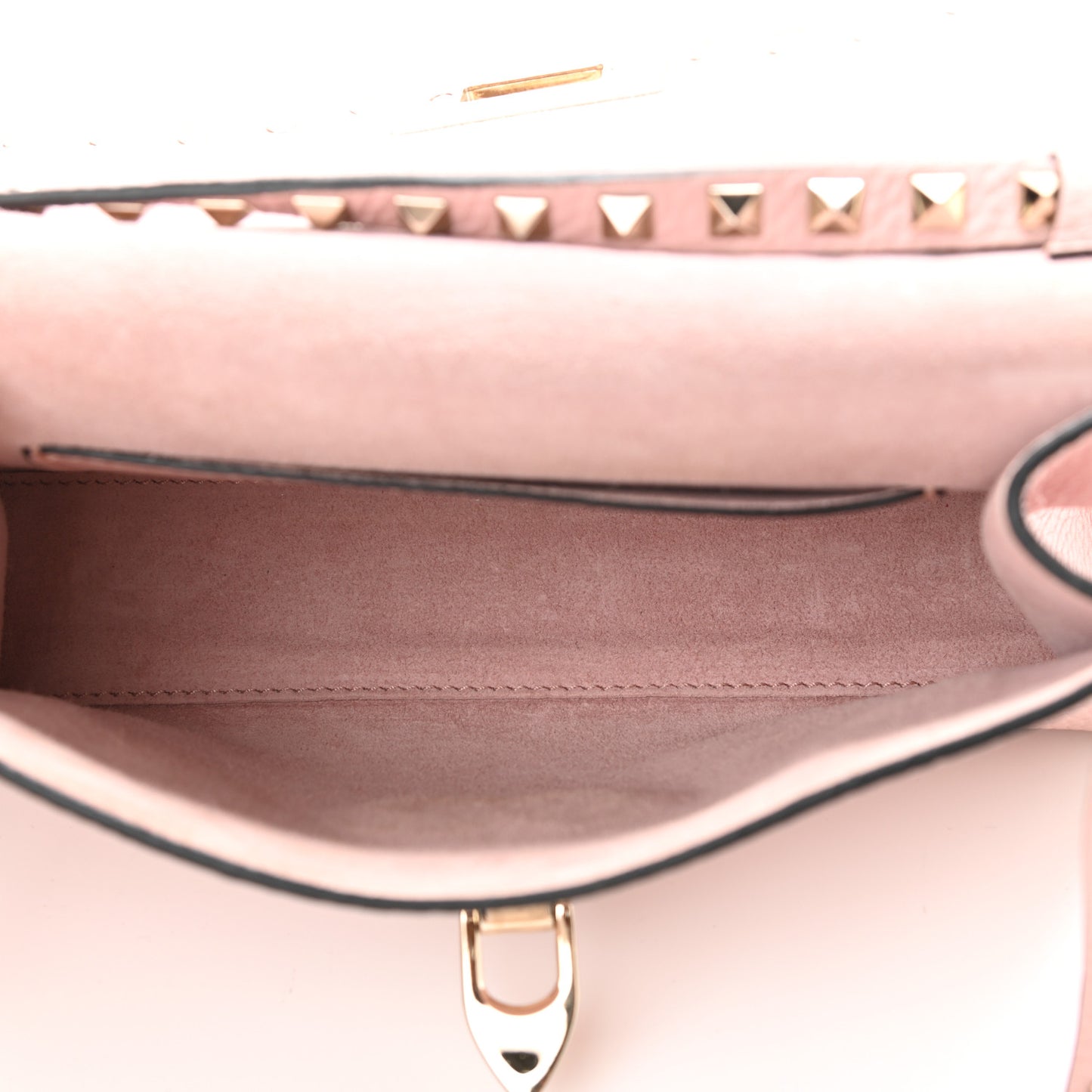 Pebbled Calfskin Medium Rockstud Flip Lock Crossbody Bag Loto
