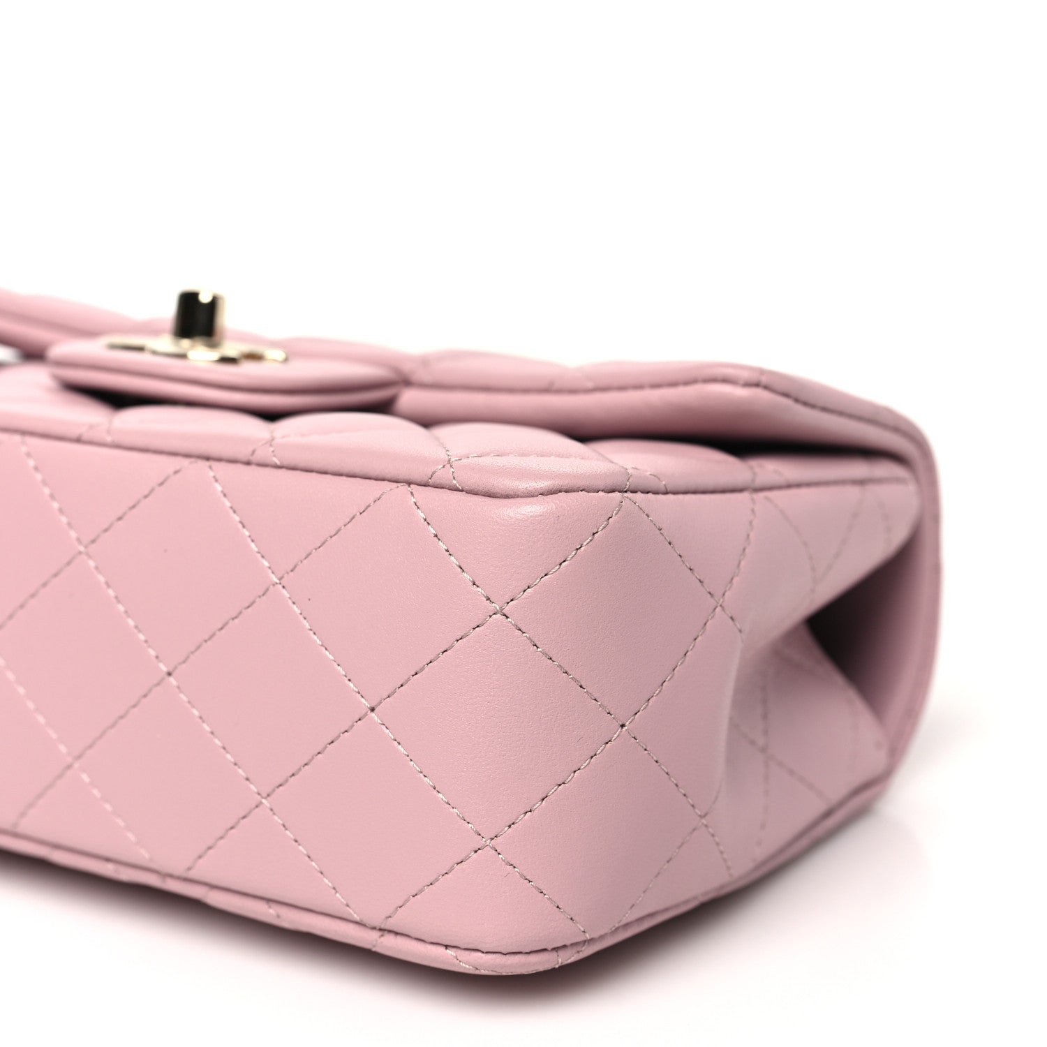 Chanel Lambskin Quilted Mini Top Handle Rectangular Flap Light Pink 10 of 11