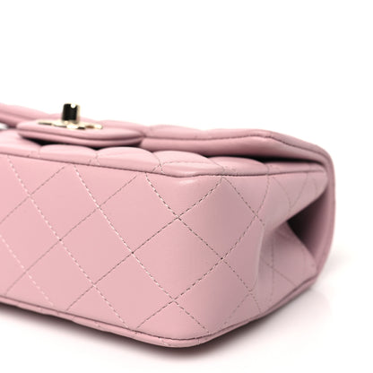 Chanel Lambskin Quilted Mini Top Handle Rectangular Flap Light Pink 10 of 11