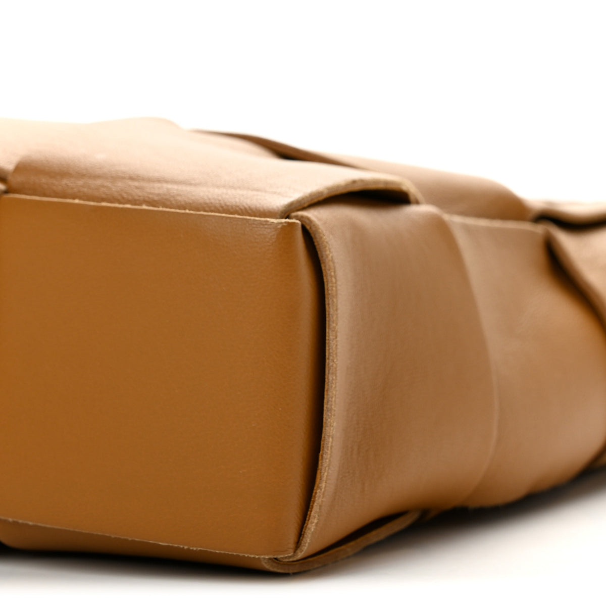 Lambskin Maxi Intrecciato Mini North South Cassette Tote Camel Gold