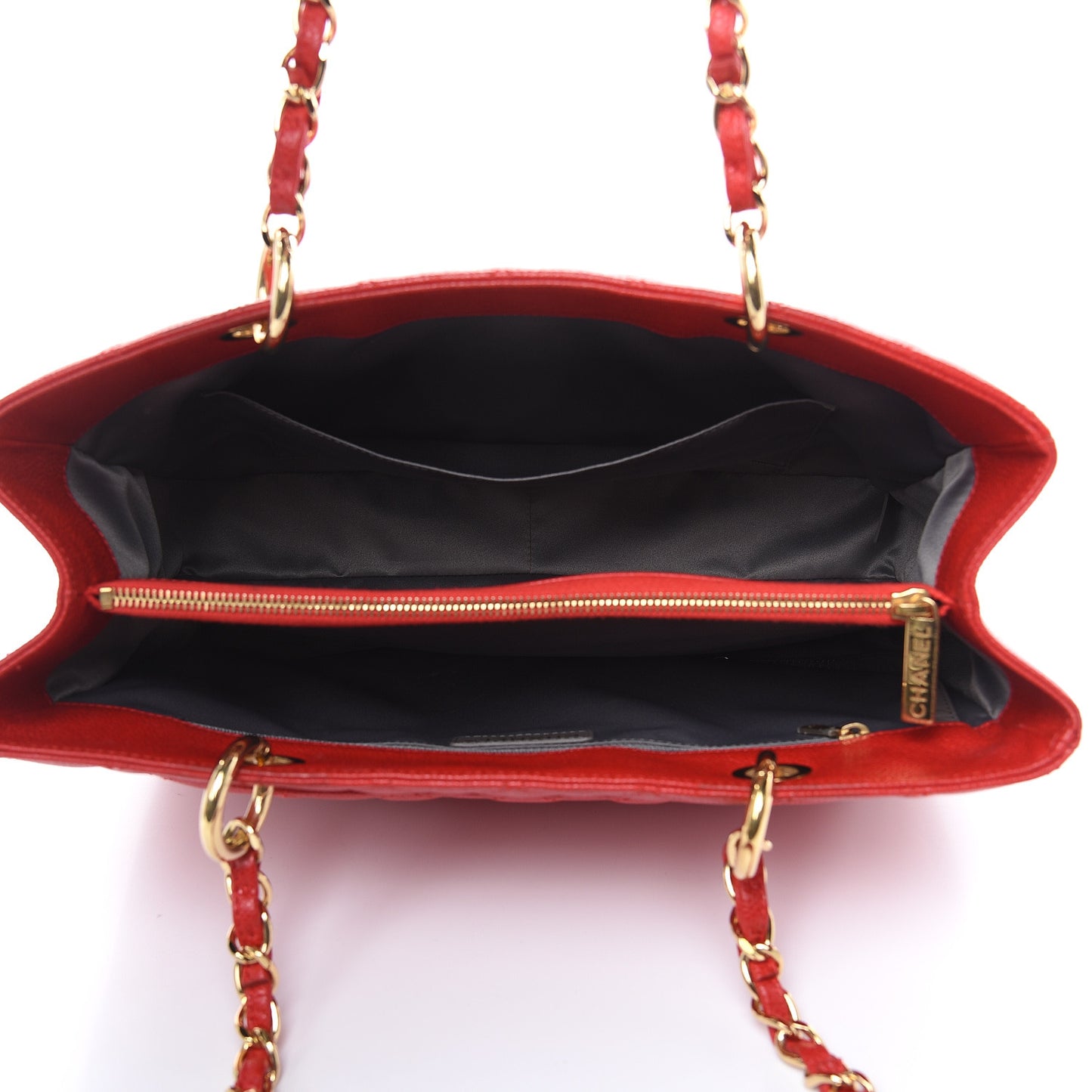 Caviar Quilted Grand Shopping Tote GST Red