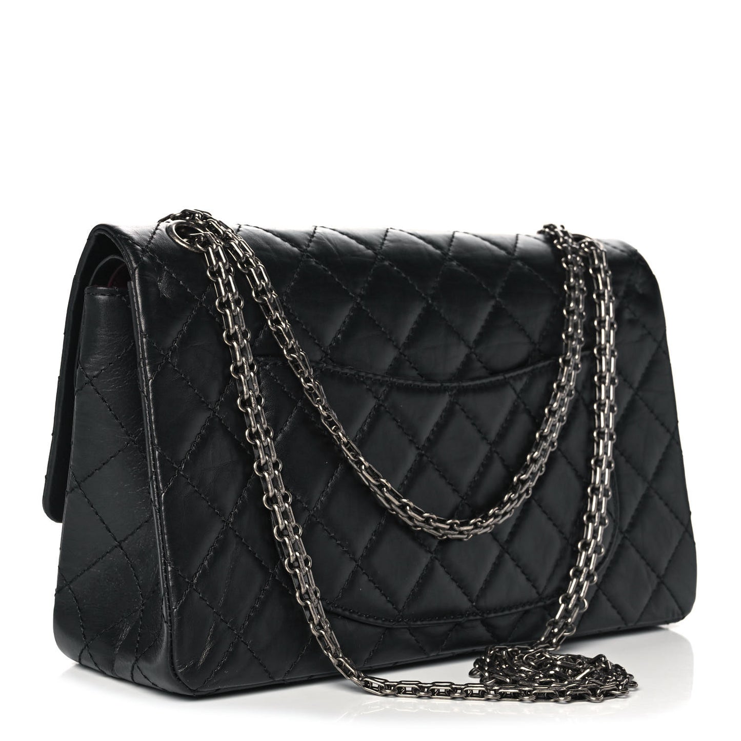 Aged Calfskin Quilted 2.55 Reissue 226 Flap Black