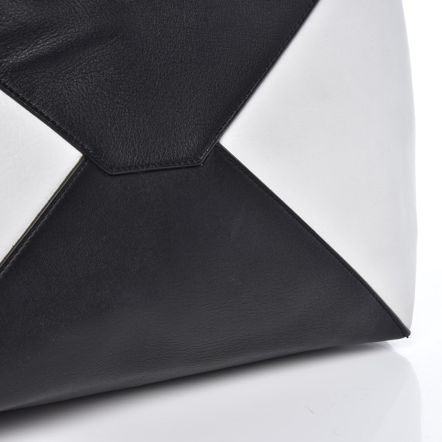 Lambskin Large Phantom Luggage Bi-Cabas Black White