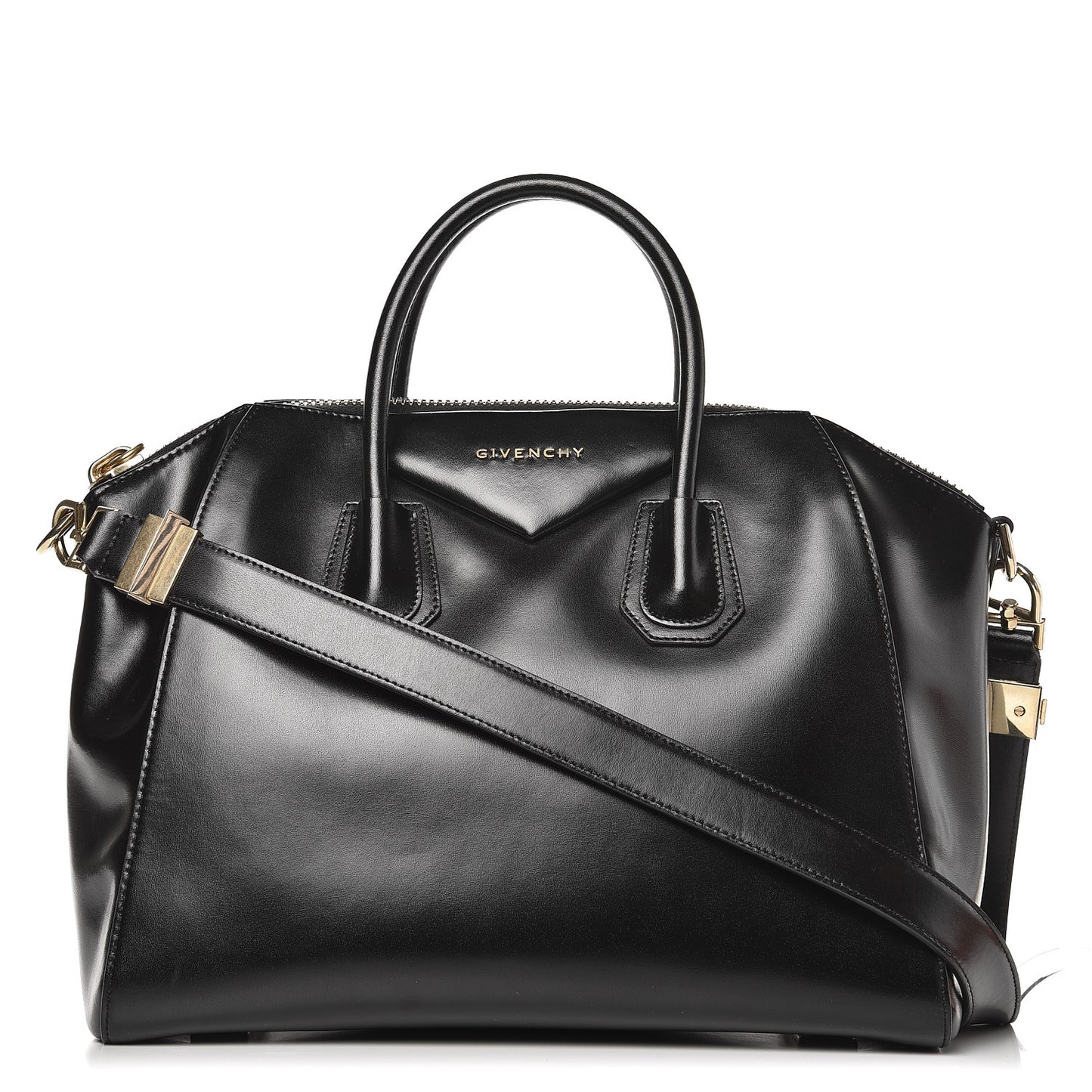 Shiny Lord Calfskin Medium Antigona Black