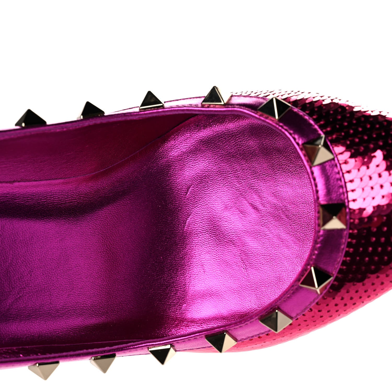Valentino Garavani Metallic Nappa Sequin Liquid Metal Rockstud 85mm Pumps 39 Pink Orchid 11 of 12
