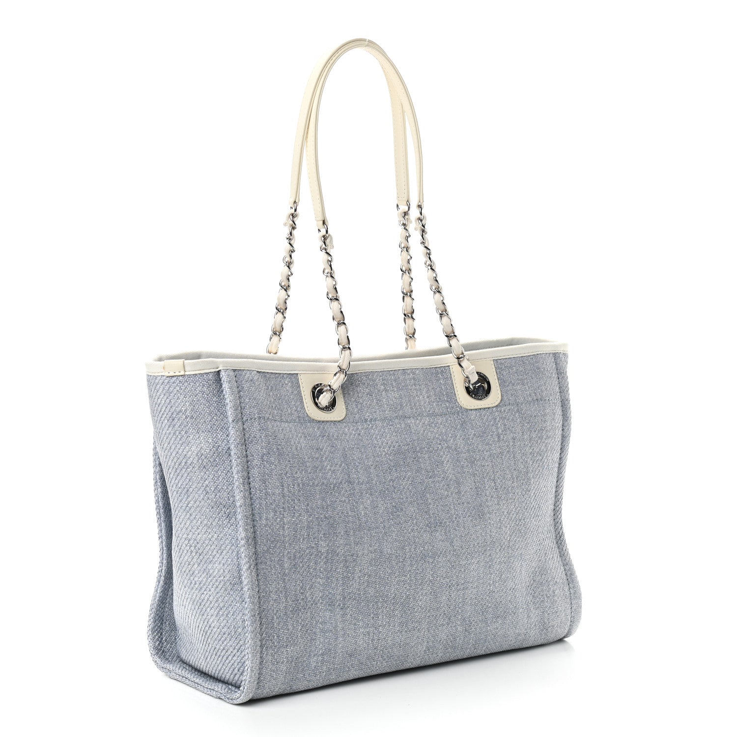Chanel Canvas Small Deauville Tote Denim Blue 3 of 10