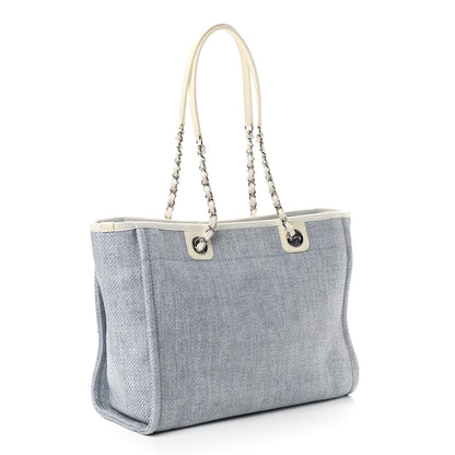 Chanel Canvas Small Deauville Tote Denim Blue 3 of 10