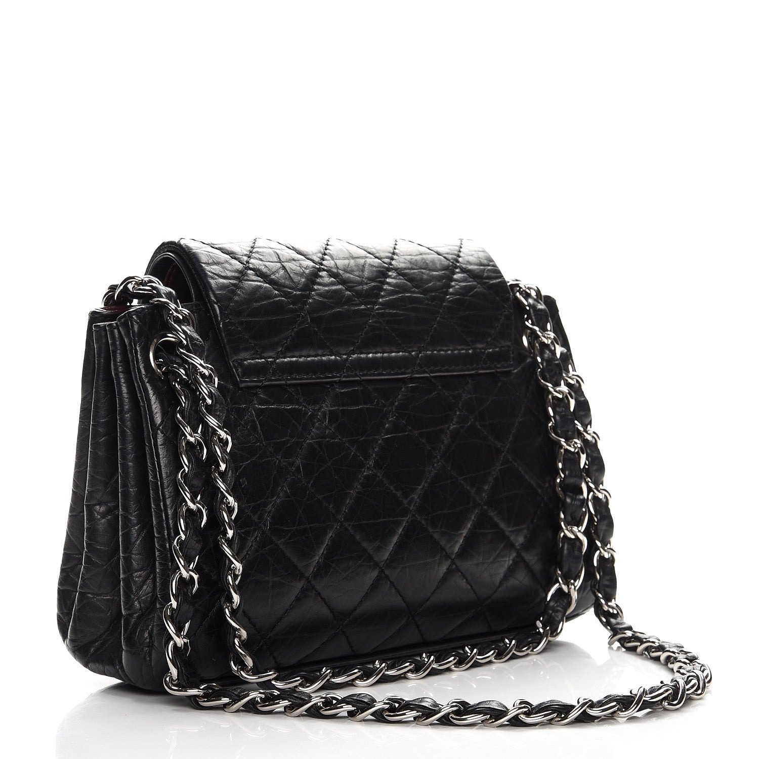 Chanel Aged Calfskin Quilted Accordion Double Flap Black 3 of 8