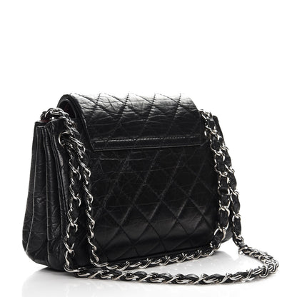 Chanel Aged Calfskin Quilted Accordion Double Flap Black 3 of 8