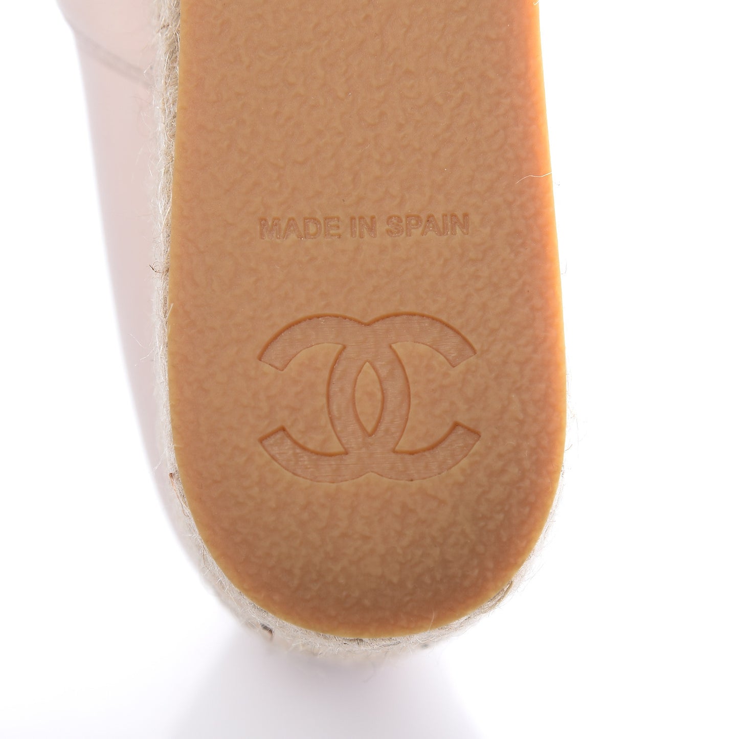 Lambskin Suede CC Espadrille Wedges 41 Beige Black