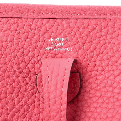 Hermes Taurillon Clemence Amazone Evelyne TPM Rose Azalee Rouge Pivoine 6 of 8