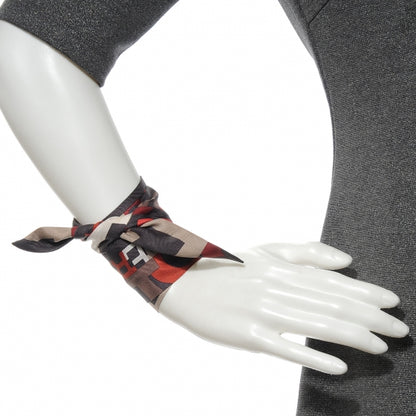 Hermes Silk Capitales Twilly Anthracite Corail Rouge 2 of 5