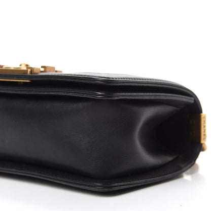 Chanel Calfskin Velvet Small Boy Flap Black Red 7 of 11