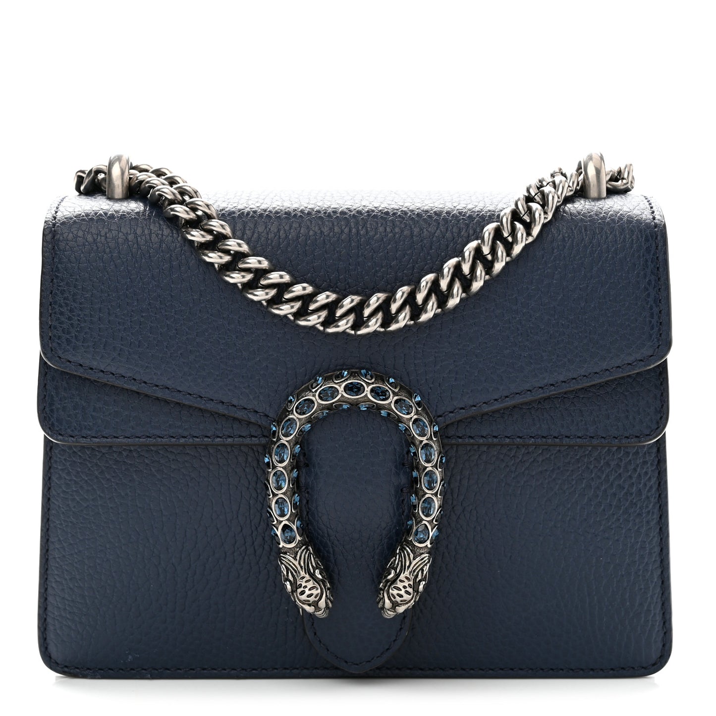 Dollar Calfskin Crystal Mini Dionysus Shoulder Bag Blue Agata Montana Sapphire