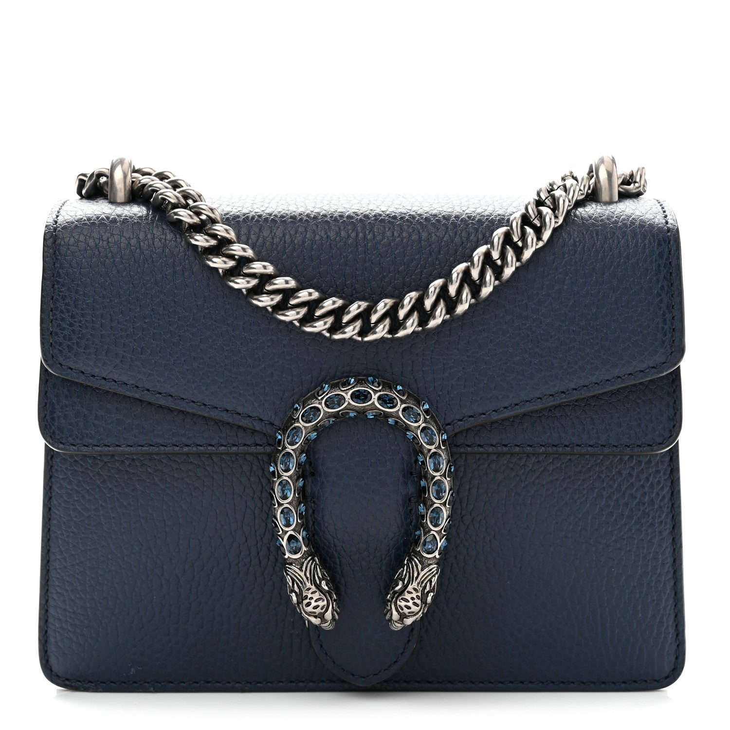 Gucci Dollar Calfskin Crystal Mini Dionysus Shoulder Bag Blue Agata Montana Sapphire 1 of 11