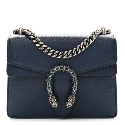 Gucci Dollar Calfskin Crystal Mini Dionysus Shoulder Bag Blue Agata Montana Sapphire 1 of 11