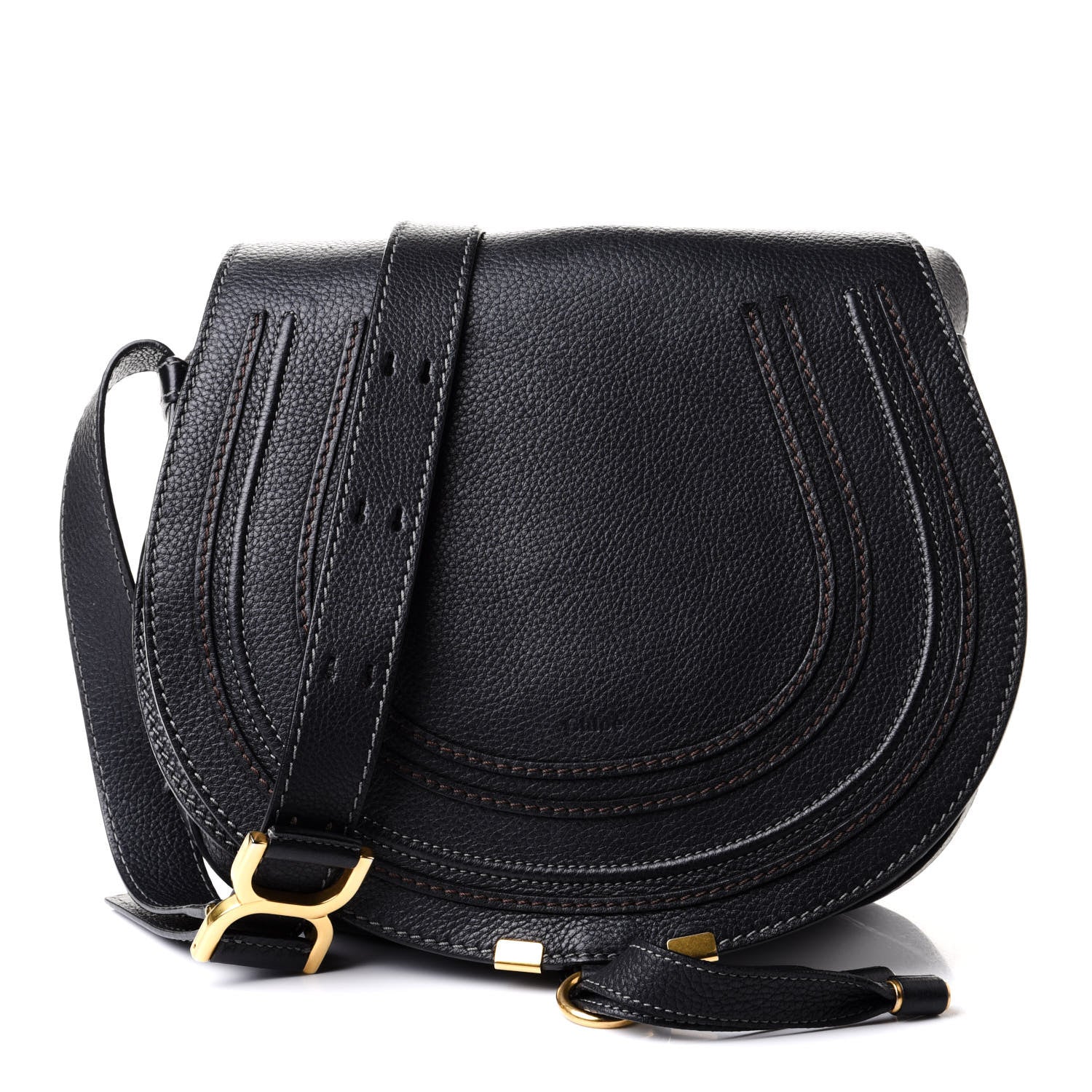 Chloe Calfskin Medium Marcie Round Crossbody Bag Black 1 of 11