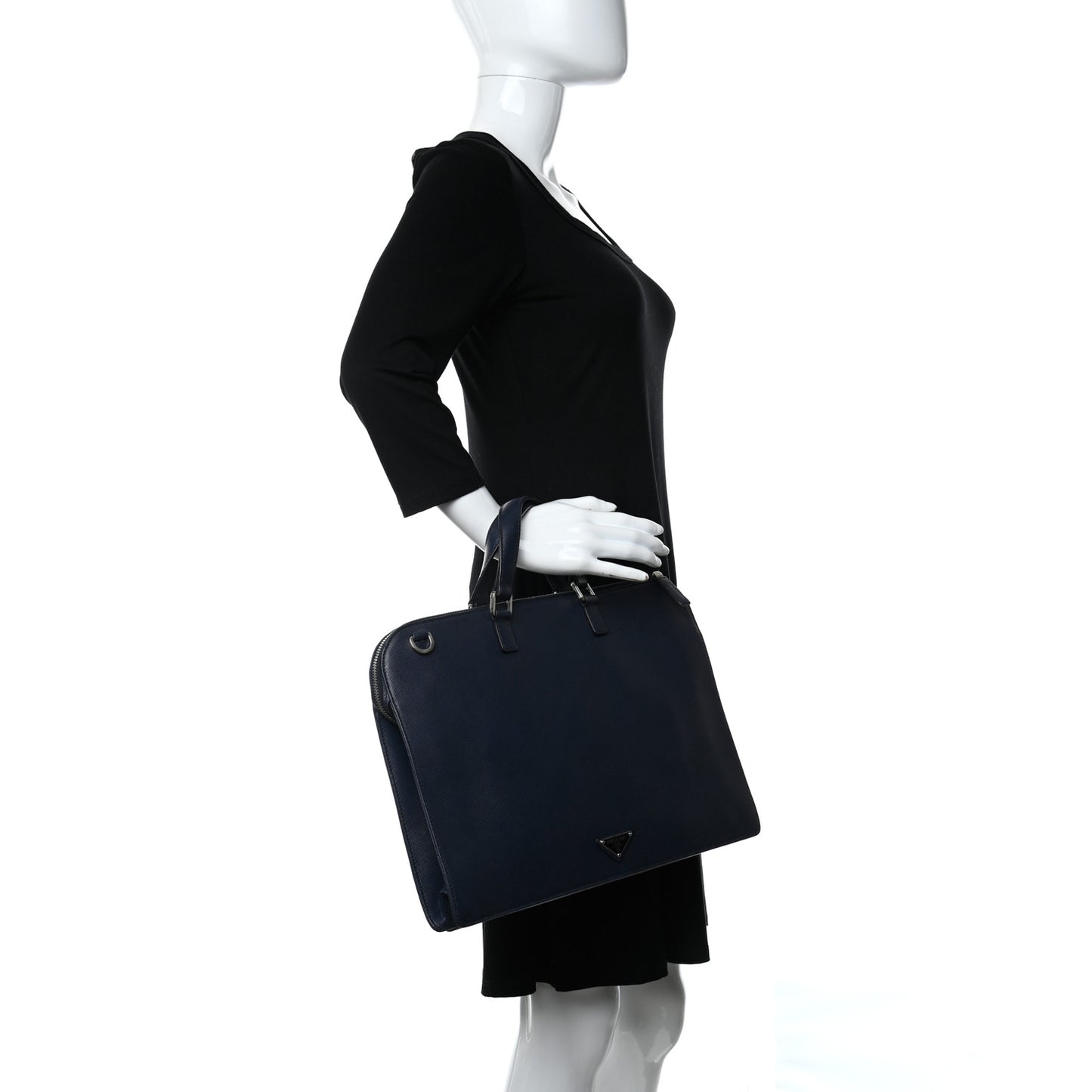 Saffiano Cuir Travel Front Zip Pocket Briefcase Baltico