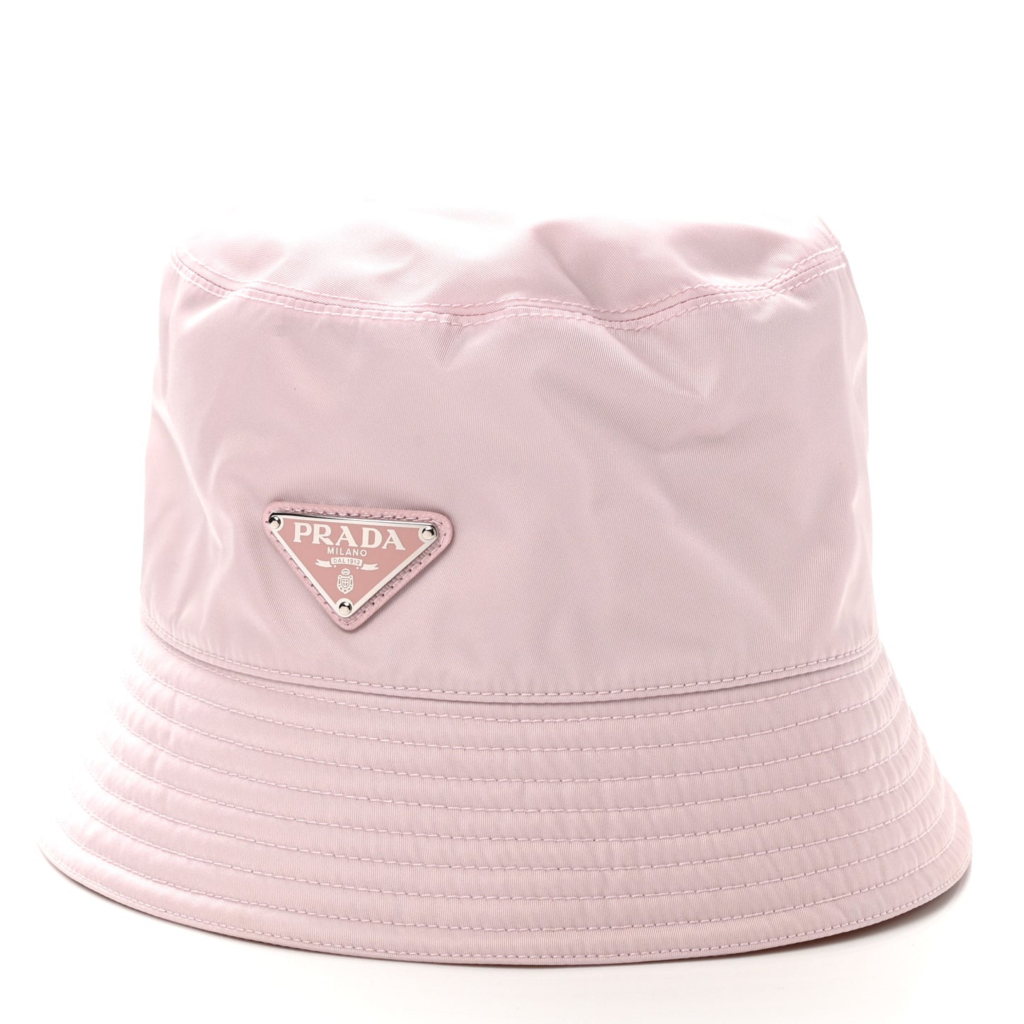 Re-Nylon Metal Triangle Logo Womens Bucket Hat XL Alabastro