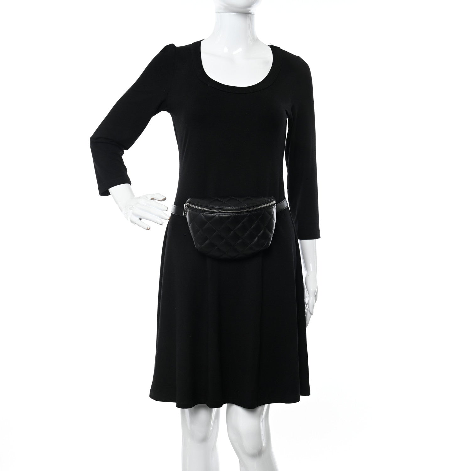 Chanel Calfskin Quilted Waist Belt Bag Black 2 of 10