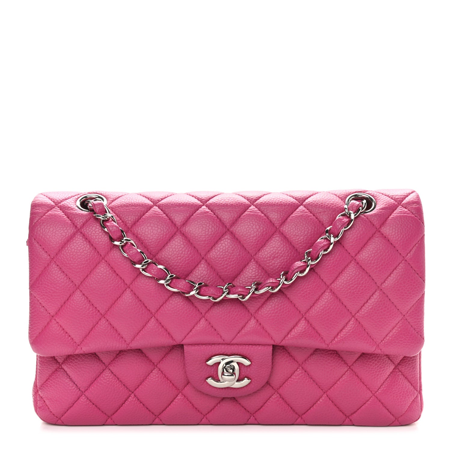 Chanel Caviar Quilted Medium Double Flap Dark Pink 1 of 14
