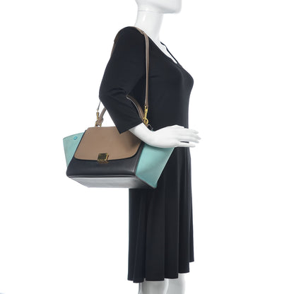 Celine Smooth Calfskin Nubuck Small Tri-Color Trapeze Taupe 2 of 12