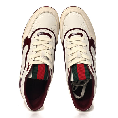 Gucci Calfskin Suede Mens Re-Web Sneakers 12.5 White Red 2 of 10