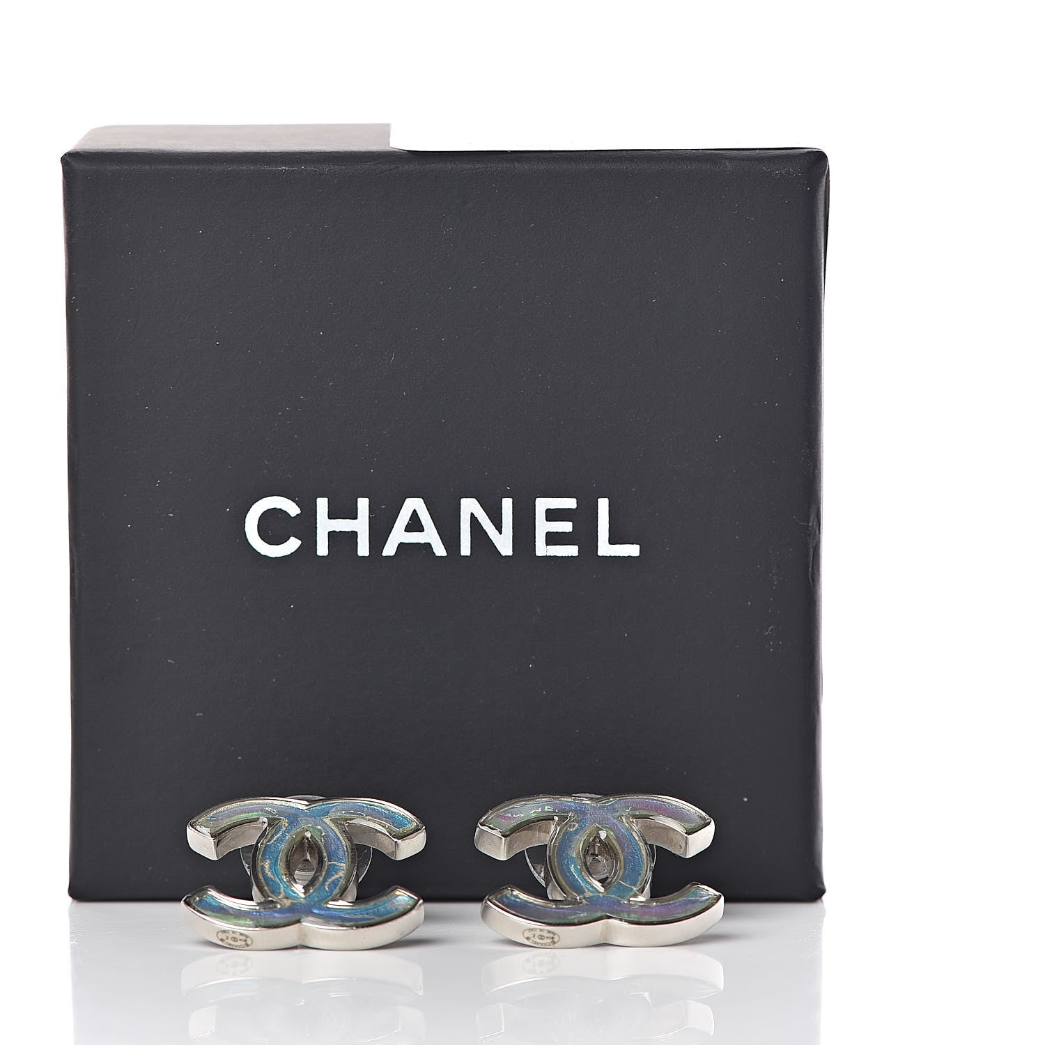 Chanel Iridescent Resin CC Earrings Pink 5 of 5