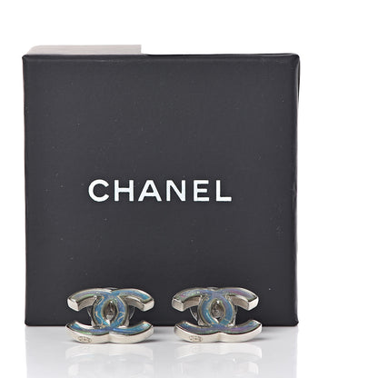 Chanel Iridescent Resin CC Earrings Pink 5 of 5