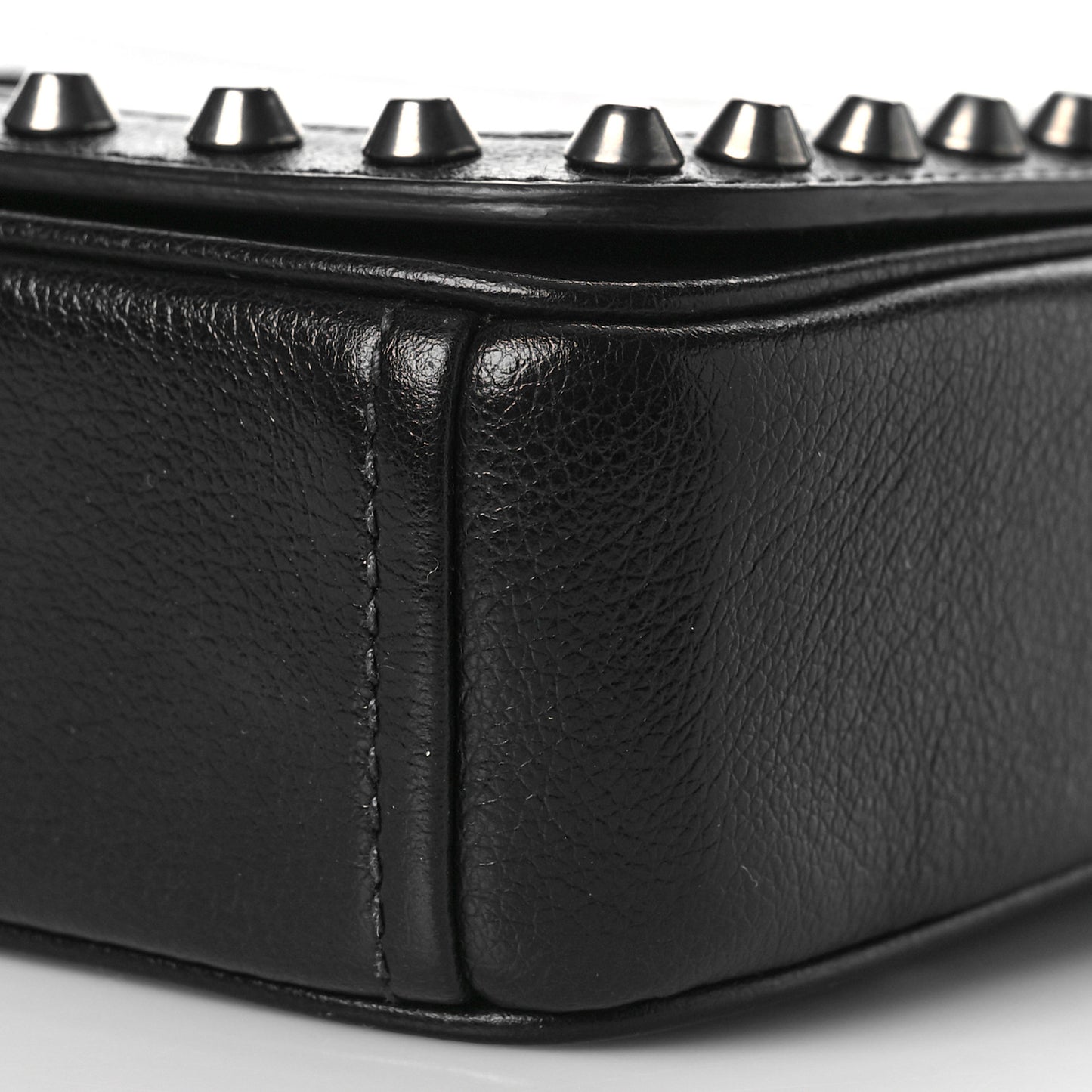 Glace Calfskin Studded Crossbody Black