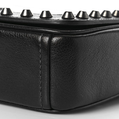 Prada Glace Calfskin Studded Crossbody Black 8 of 8