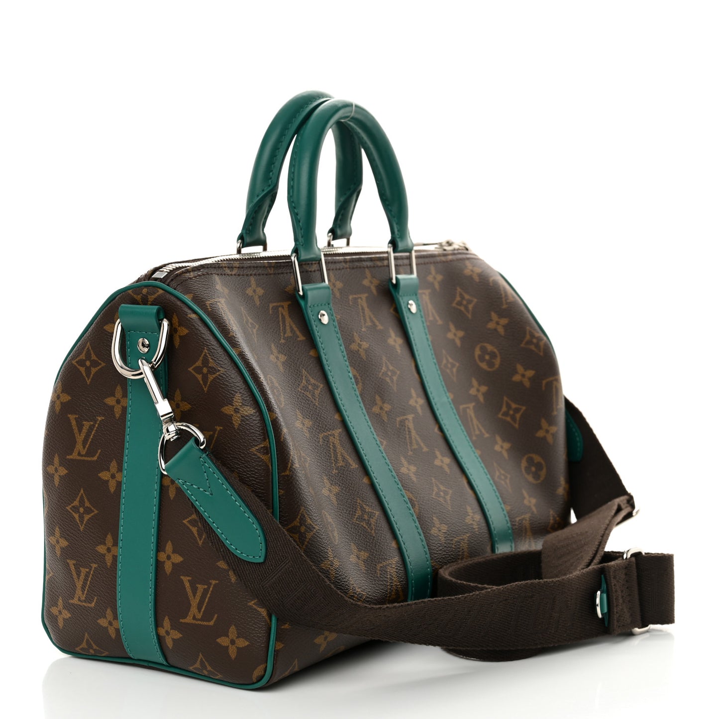 Monogram Macassar Keepall Bandouliere 50 Borneo Green Borneo Green