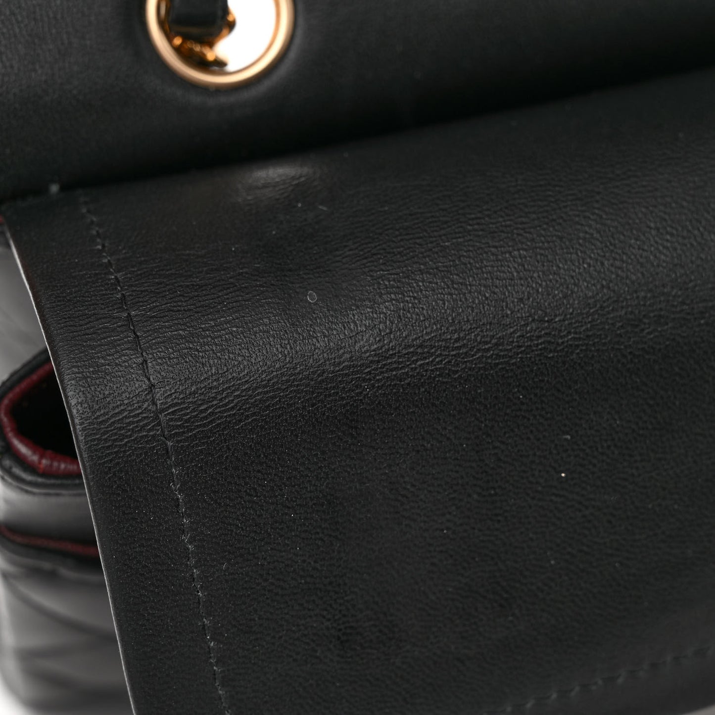Lambskin Quilted Medium Double Flap Black