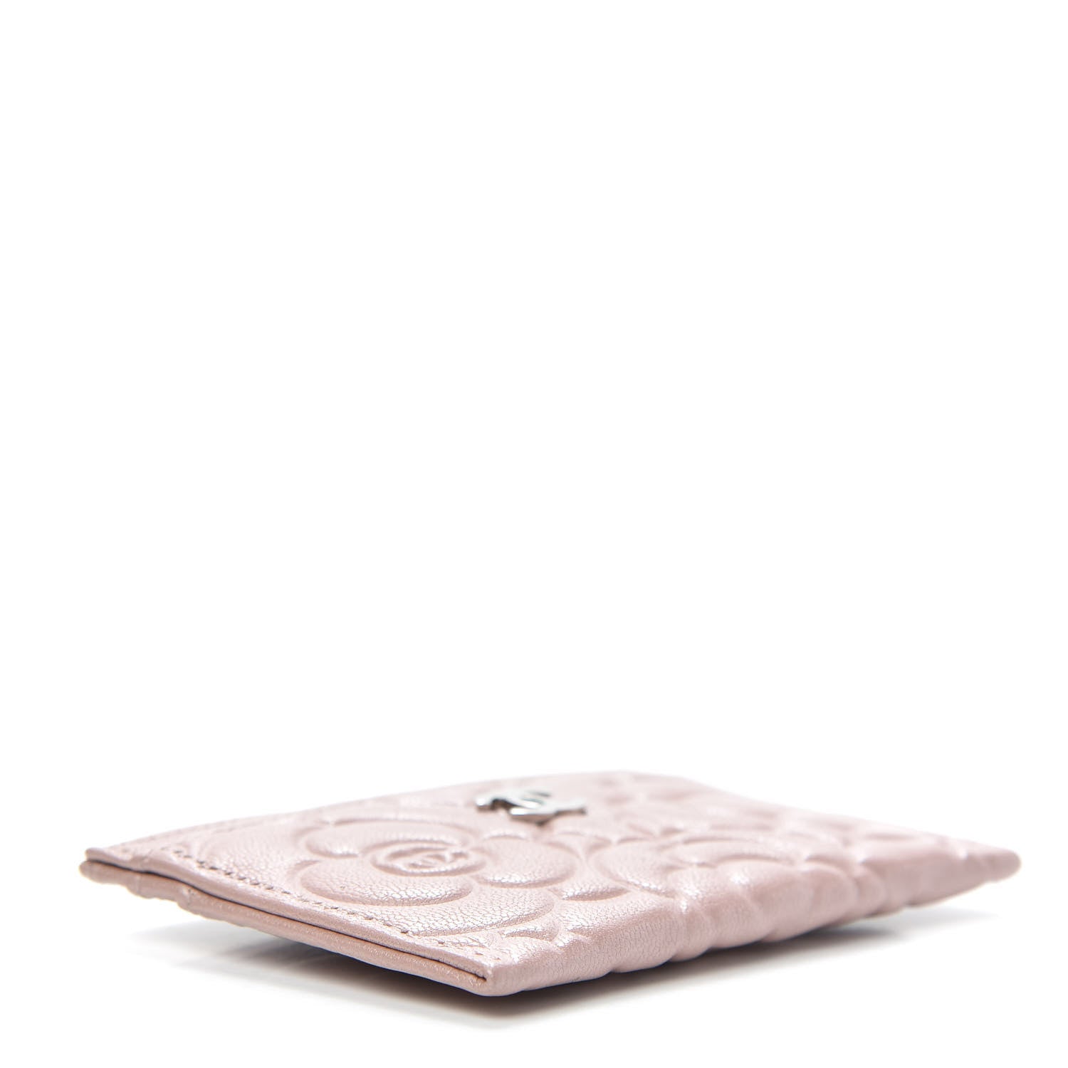 Chanel Goatskin Camellia Embossed Card Holder Light Pink 4 of 9