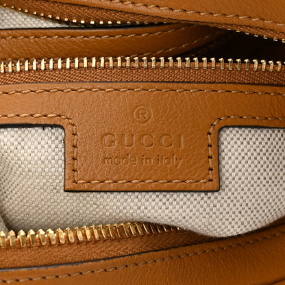 Gucci Aria Calfskin Web Large Attache Shoulder Bag Dark Orange 6 of 10