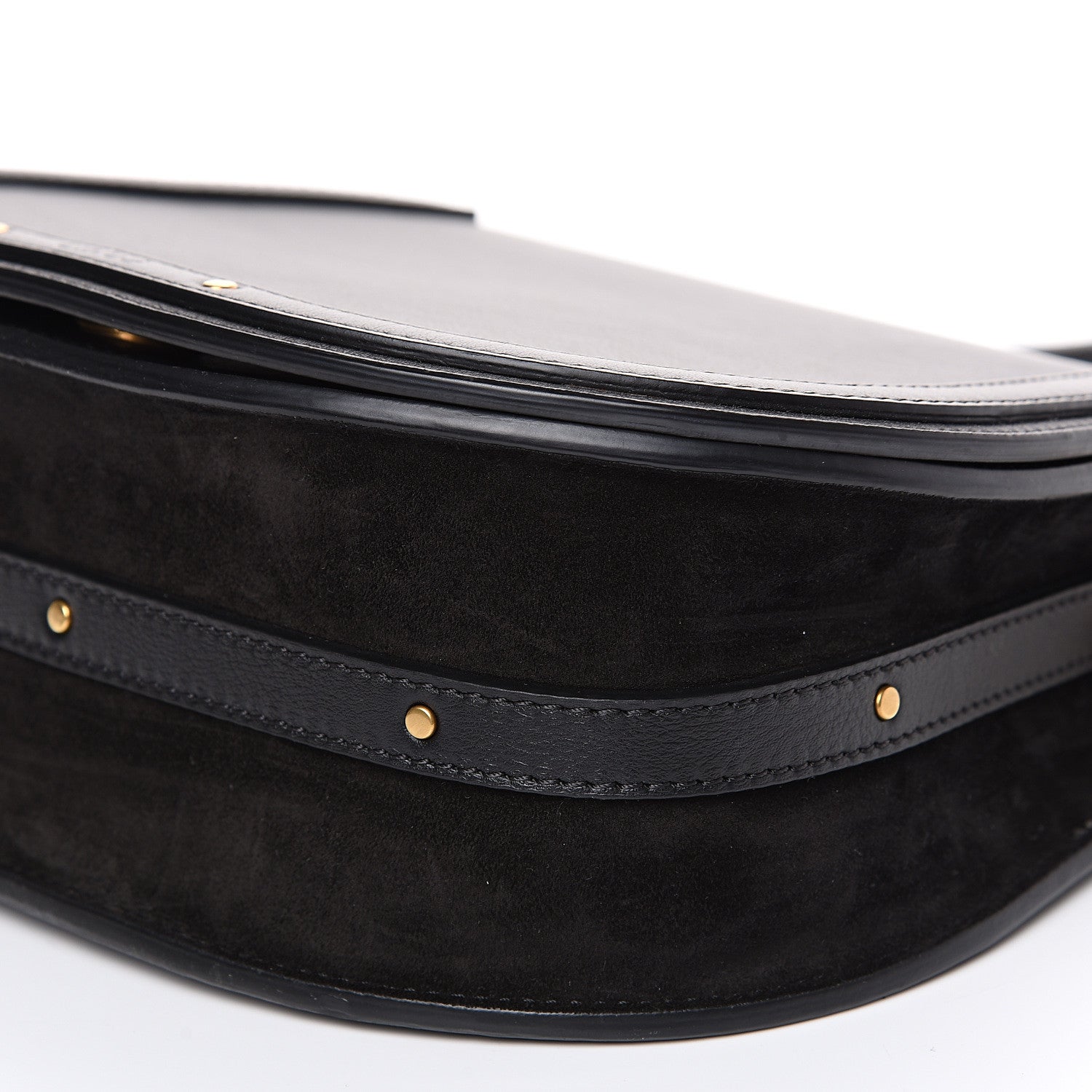 Chloe Calfskin Suede Medium Nile Bracelet Bag Black 9 of 11