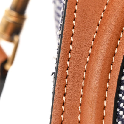 Celine Smooth Calfskin Tweed Nano Luggage Navy Tan 12 of 13