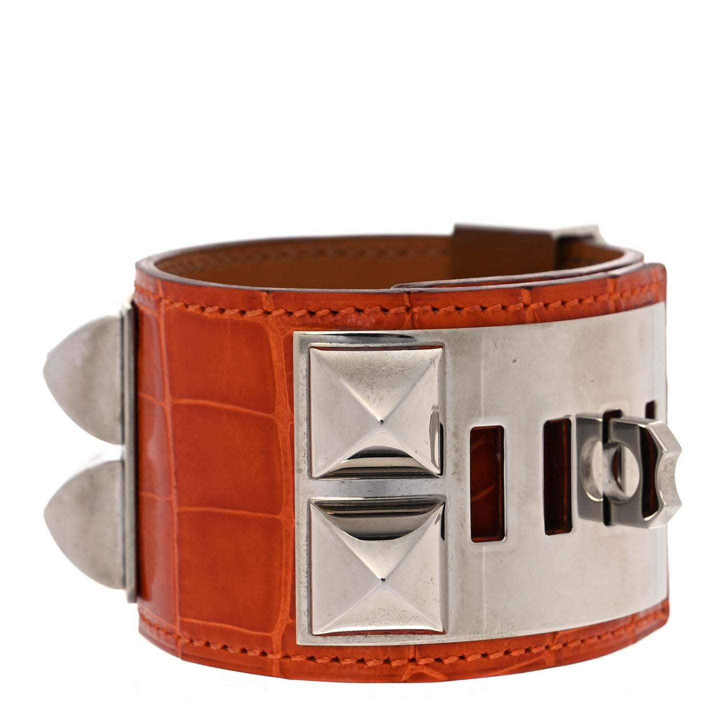 Shiny Alligator Collier De Chien CDC Bracelet S Orange