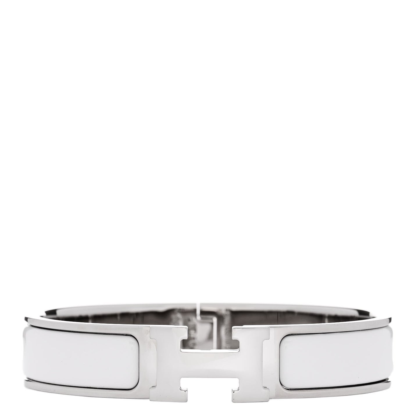 Enamel Narrow Clic Clac H Bracelet PM White