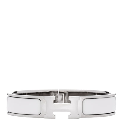 Hermes Enamel Narrow Clic Clac H Bracelet PM White 1 of 5